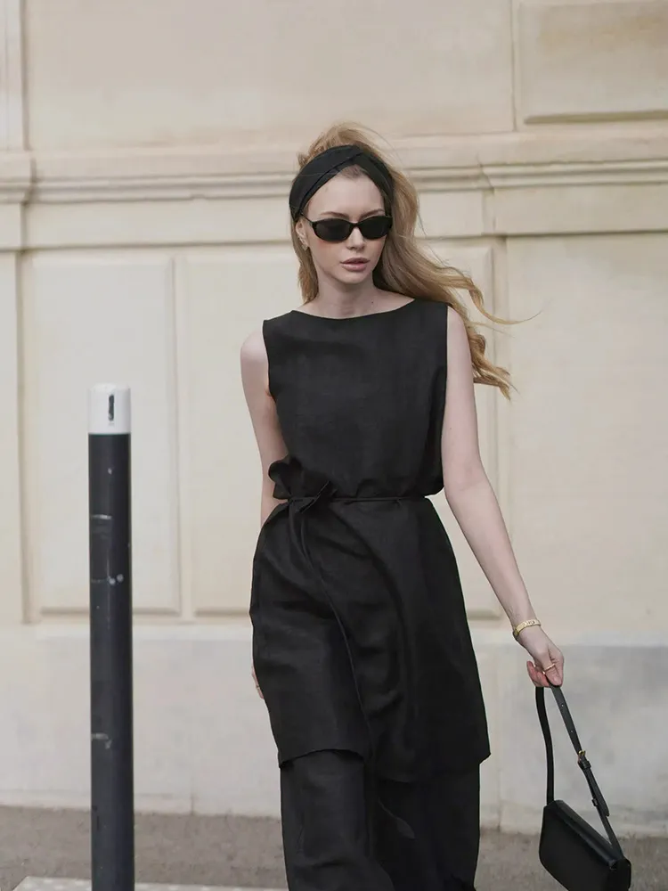 18MM Xiang Yun Silk Women Vest Mini Dress With Belt And Hairband - Goelia Singapore 18MM Xiang Yun Silk Women Vest Mini Dress With Belt And Hairband - Goelia Singapore