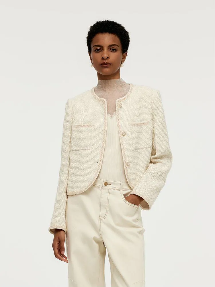 Tweed Boxy Women Crop Jacket - Goelia Singapore