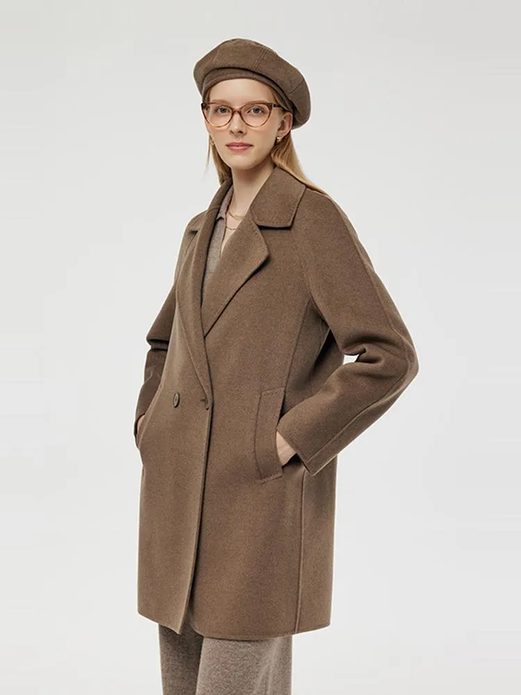 Cashmere And Wool Women Mid-Length Coat - Goelia Singapore