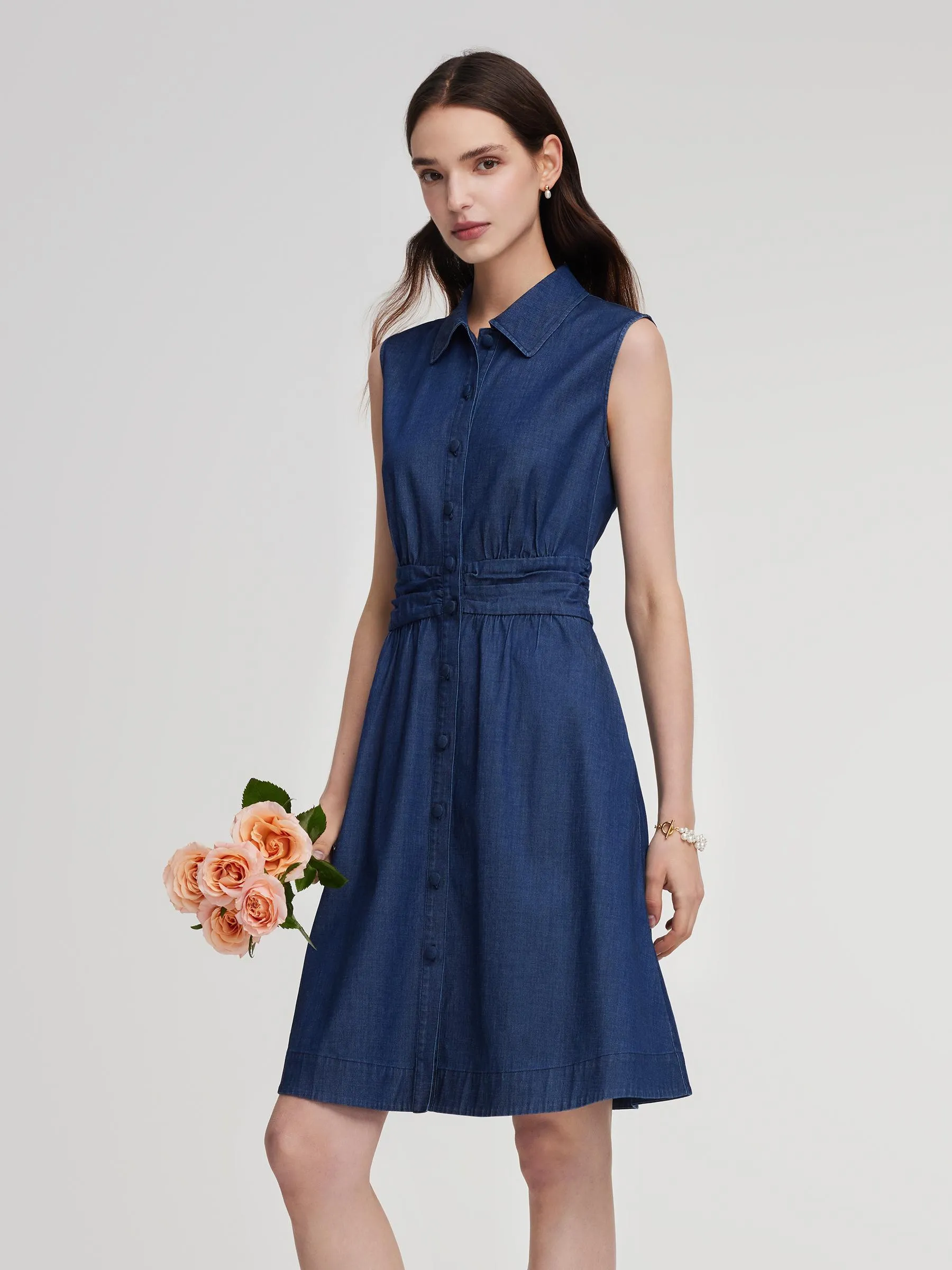 knee length dresses for ladies Bow-Sleeve A-Line Dress (0409DR065) – Slady Singapore
