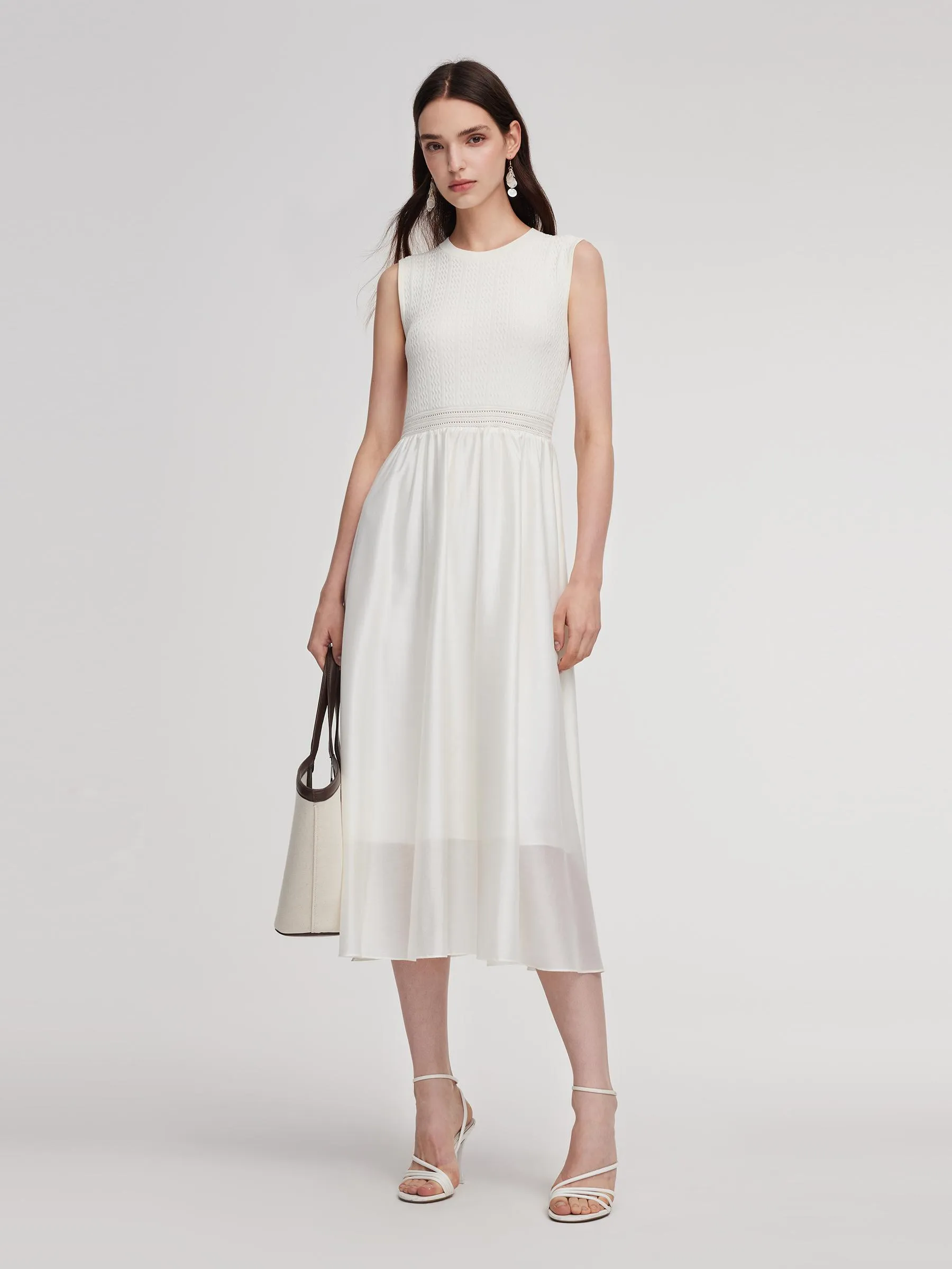knee length dresses for ladies Gaun Midi Tanpa Lengan Stella McCartney Warna Merah  ELLEPTYLTD