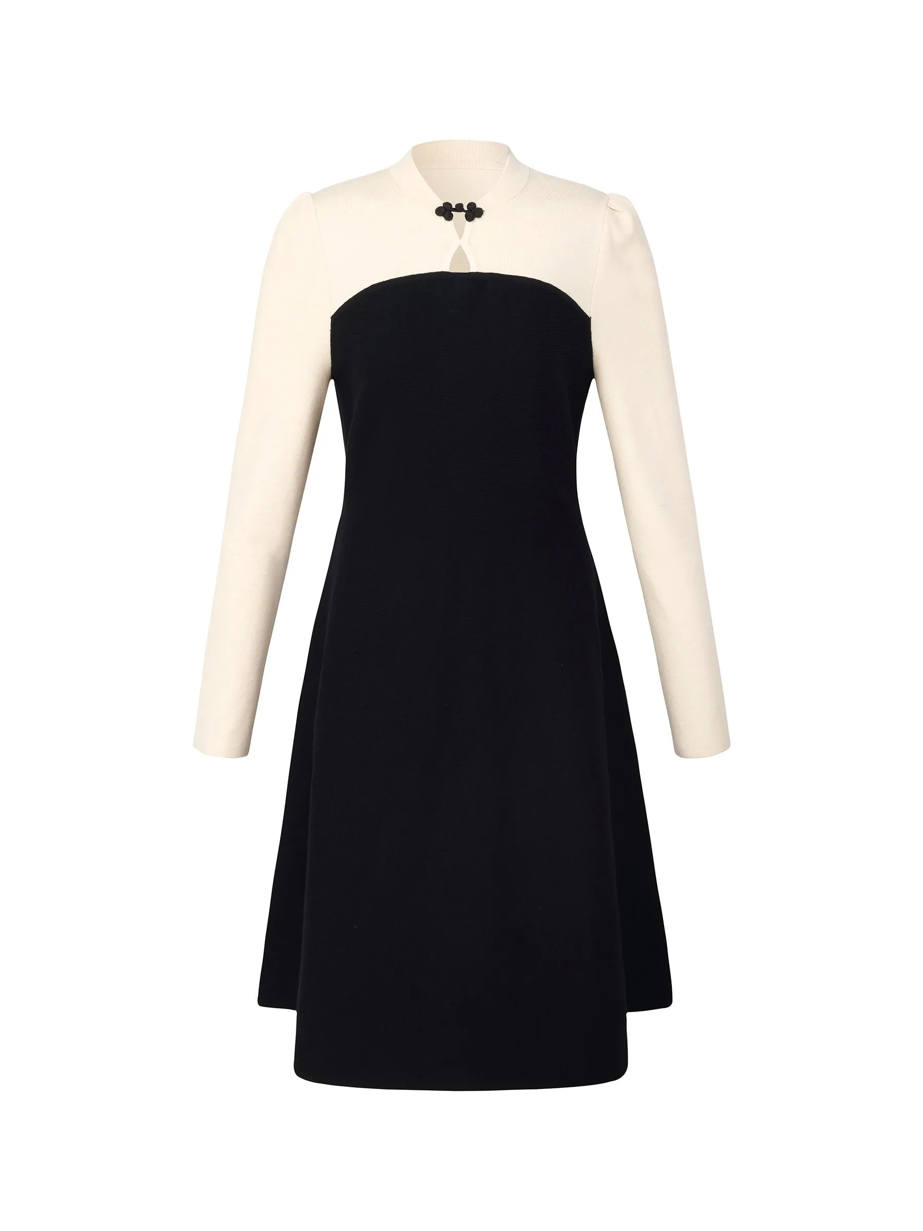 Lyocell Wool Blend Women Knit Qipao Midi Dress - Goelia Singapore
